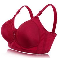 Comfortable Embroidery Solid Color Bra