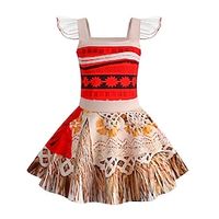 Princess Moana Dress Cosplay Costume Girls' Movie Cosplay Cosplay Red Halloween Carnival Masquerade Event / Party Masquerade Dress Lightinthebox