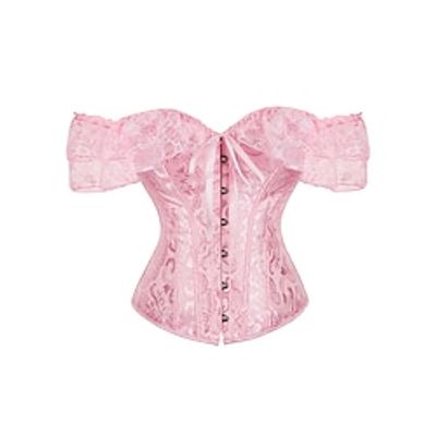 Women's Pink Corsets Dark Blue Corsets Shapewear Flower Corsets Party Halloween Going out Polyester Breathable Bandeau Short Sleeve Backless Summer Spring Black White Lightinthebox