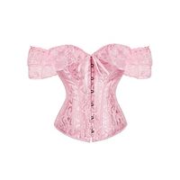 Women's Pink Corsets Dark Blue Corsets Shapewear Flower Corsets Party Halloween Going out Polyester Breathable Bandeau Short Sleeve Backless Summer Spring Black White Lightinthebox - thumbnail