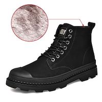 Men's Sneakers Boots Snow Boots Casual Classic Daily Outdoor PU Black Fall Winter Lightinthebox - thumbnail