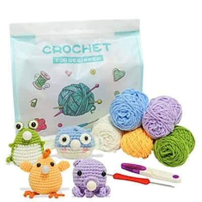 Beginner Crochet Kit for Adults,4pcsset Beginner Crochet Learn to Crochet Kit,Crochet Kits, Succulent Plants Crochet Set, Knitting Kit for Beginners Lightinthebox