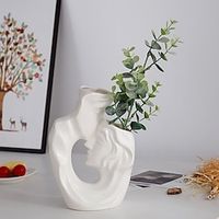 Kissing Couple Vase Resin Goddess Statue Abstract Flower Pots Head Vase Light House Decorations for Home Decorative Ceramic Vase Dried Flowers White Ceramics Woman Small Vase Lightinthebox - thumbnail