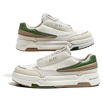 Men's Sneakers Sporty Look Casual Athletic Walking Shoes PU Breathable Pink / White Beige Black Green Fall miniinthebox