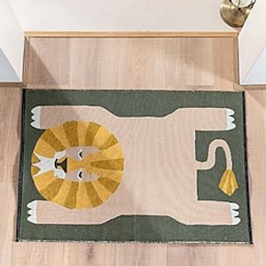Cotton Thread Jacquard Curling Floor Mat Animal Pattern Indoor Entrance Door Mat Double-sided Yarn-dyed Bedside Blanket Children's Floor Mat miniinthebox