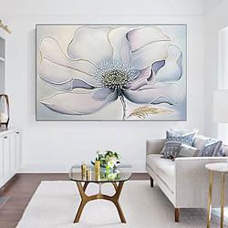 Hand Painted White Flower Large Wall Art Oil Paintings on Canvas Artwork Modern Gallery Plant Handmade Painting Home Decor Lightinthebox