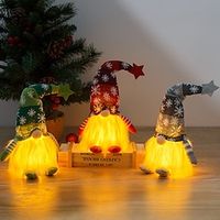 Lighted Christmas Gnomes Plush Handmade Swedish Tomte Xmas Gnomes Plush Doll Scandinavian Santa Elf Lights Table Ornaments Hanging Christmas Tree Decorations Home Decor Lightinthebox - thumbnail