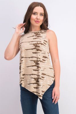 Womens Asymmetrical Hem Tops Brown Womens Asymmetrical Hem Tops Brown