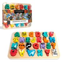 FAO Schwarz Learning Letters Animal Alphabet Board Wooden Set (27 Pieces) - thumbnail