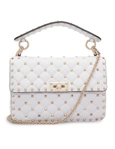 Medium Rockstud Spike Shoulder Bag - White