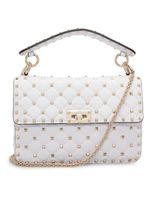 Medium Rockstud Spike Shoulder Bag - White - thumbnail