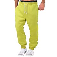Men's Sweatpants Joggers Trousers Pocket Plain Comfort Breathable Outdoor Daily Going out Fashion Casual Black Yellow miniinthebox - thumbnail