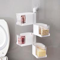 Creative Adhesive Wall Hanging Type Rotary Seasoning Box Drawer Type Seasoning Pot - thumbnail