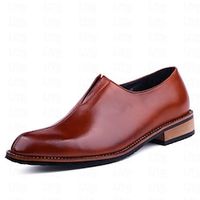 Men's Loafers  Slip-Ons Retro Dress Shoes Business British Wedding Office  Career PU Slip Resistant Loafer Black Wine Brown Spring Fall Lightinthebox - thumbnail