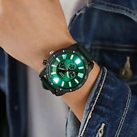 Men's Dress Watch Analog Quartz Stylish Fake Three Eyes Six Needles  One Year  Leather Lightinthebox - thumbnail