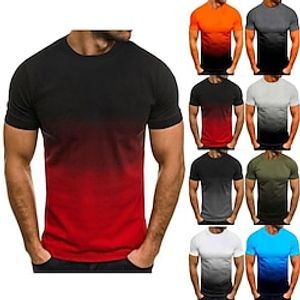 Men's Hiking Tee shirt Short Sleeve Tee Tshirt Top Outdoor Breathable Quick Dry Lightweight Summer Polyester Black And White Black Grey Black Red Fishing Climbing Camping  Hiking  Caving Lightinthebox