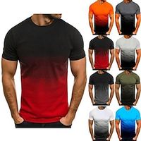Men's Hiking Tee shirt Short Sleeve Tee Tshirt Top Outdoor Breathable Quick Dry Lightweight Summer Polyester Black And White Black Grey Black Red Fishing Climbing Camping  Hiking  Caving Lightinthebox - thumbnail