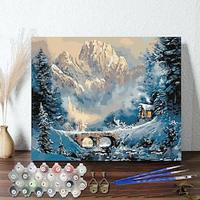 1pc Easy DIY Snow Mountain Village Oil Painting Kit 40 50 cm Frameless with Numeric Acrylic Watercolor and Oil Paints Relaxing and Fun Hobby for Beginners Decorative Wall Art Lightinthebox