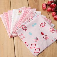 9Pcs 25x25CM Pink DIY Sewing Fabric Pre Cut Quilt Cotton Fabric - thumbnail