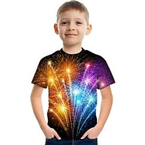 Kids Boys' Tee Short Sleeve Graphic Rainbow Children Tops Active 3-12 Years Lightinthebox