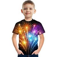 Kids Boys' Tee Short Sleeve Graphic Rainbow Children Tops Active 3-12 Years Lightinthebox - thumbnail