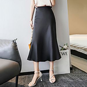 Women's Office  Career Date Elegant Streetwear Capris Skirts Solid Colored Blue Green Black Lightinthebox