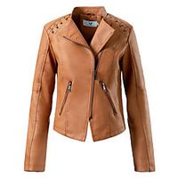 Women's Jacket Sport Fall Winter Regular Coat Regular Fit Warm Sporty Casual Jacket Long Sleeve Solid Color Quilted Lake blue Yellow Lightinthebox - thumbnail