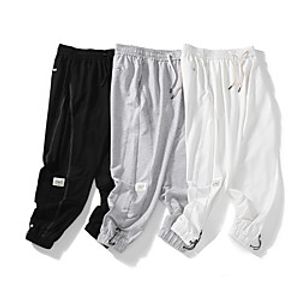 Men's Track Pants Athletic Bottoms Drawstring Elastane Summer Fitness Gym Workout Jogging Moisture Wicking Breathable Normal Sport White Black Grey  Micro-elastic  Full Length Lightinthebox