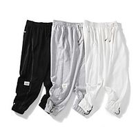 Men's Track Pants Athletic Bottoms Drawstring Elastane Summer Fitness Gym Workout Jogging Moisture Wicking Breathable Normal Sport White Black Grey  Micro-elastic  Full Length Lightinthebox - thumbnail