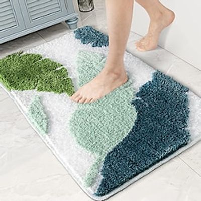 Monstera Rug Non Slip Bath Mat, Irregular Green Leaf Cute Shaggy Washable Absorbent Bathroom Area Rug for Tub Shower Doormat Decor Lightinthebox Monstera Rug Non Slip Bath Mat, Irregular Green Leaf Cute Shaggy Washable Absorbent Bathroom Area Rug for Tub Shower Doormat Decor Lightinthebox