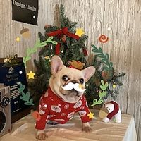Pet Christmas Net Red Clothes Dog Cat Fadou Teddy Schnauzer Net Red Dog Autumn and Winter Christmas Sweater Lightinthebox - thumbnail