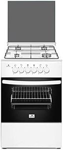 Gratus 4 Burner Gas Cooker With Gas Grill Euro Pool Type Burners With Double Knob Controls Separately, Glass Top Lead Oven, Size (50 x 50) cm White Model-(GGR54FRTES)