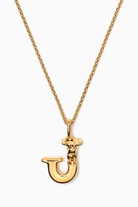 Alphabet Pendant Necklace in Brass