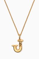 Alphabet Pendant Necklace in Brass - thumbnail