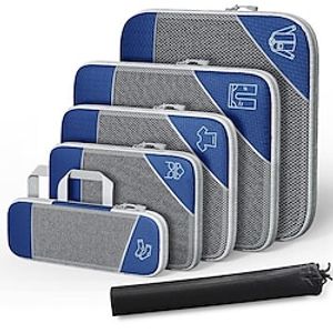 6pcs Compression Packing Cubes 6 Pcs, Travel Luggage Organizer Accessories Extensible Storage Bags Travel Cubes For Suitcases Lightinthebox