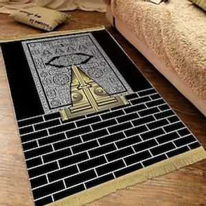 Muslim Prayer Mat Tassel Carpet Floor Mat Arabic Velvet Floor Mat Muslim Printed Pilgrimage Mat miniinthebox