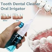 Oral Irrigator Water Flosser, Portable Dental Water Jet 80ML Water Tank Waterproof Teeth Cleaner With Tongue Scraper Set Lightinthebox - thumbnail