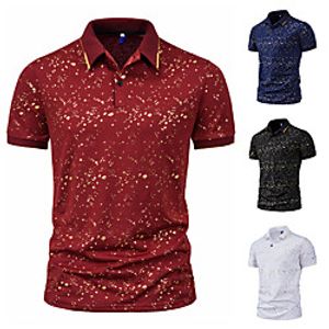 Men's Golf Shirt Other Prints Graphic Prints Short Sleeve Casual Tops Business Wine White Black Lightinthebox