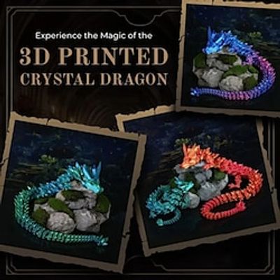 3d Printed Ornaments With Movable Joints Crystal Gemstone Dragon Ornaments Handle Set Divine Dragon Decoration Lightinthebox