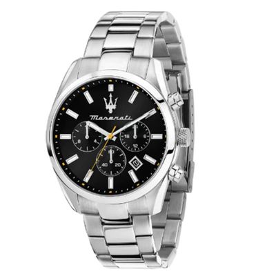 Maserati Attrazione 43Mm Mult Black Dial Br Ss Men's Watch