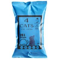 4 Cats Bentonite Clumping Cat Litter - 28L - Baby Powder