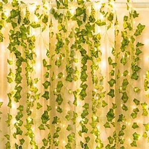 Artificial Plants LED String Light 2M 136 Pack Creeper Green Leaf Home Wedding Outdoor Ivy Vine Decoration Lamp DIY Hanging Garden Patio Yard (without Battery) Lightinthebox