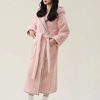 Coral Fleece Bathrobe, Thickened Long Sleeve Long Bathrobe, Soft Couple's Nightgown, Long Robe For Autumn And Winter, Bathroom Supplies Lightinthebox - thumbnail
