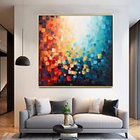 Handmade Modern Oil Painting Texture Lattice Abstract Hand-Painted Oil Paintings Modern Home Decoratio Gradient Canvas Wall Art No Frame Lightinthebox