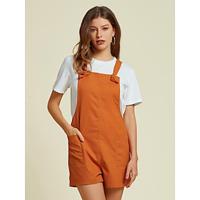 Cotton and Linen Pocket Relaxed Shorts Overall