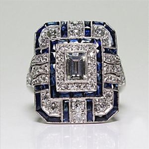 Ring Synthetic Sapphire Geometrical Silver Copper Flower Fashion 1pc 7 8 9 10 / Women's miniinthebox