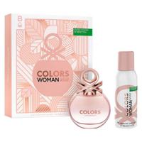 Benetton Colors De Benetton Woman Rose (W) Set Edt 80Ml + 24H Deodorant 150Ml