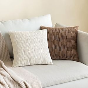 1 pcs Polyester Pillow Cover Pleated Effect Solid Colored Simple Modern Square Traditional Classic Lightinthebox