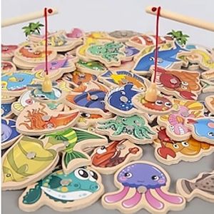Wooden Magnetic Fish Young Children Baby Hands-On Parent-Child Games Kindergarten Materials Fishing Toys Lightinthebox