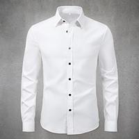 Men's Shirt Button Up Shirt Casual Shirt Summer Shirt Beach Shirt Black White Pink Wine Navy Blue Long Sleeve Plain Lapel Hawaiian Holiday Button-Down Clothing Apparel Fashion Casual Comfortable Lightinthebox